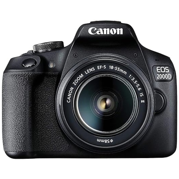 Canon EOS 2000D + EF-S 18-55mm f/3.5-5.6 IS II + seconda batteria aggiuntiva LP E10