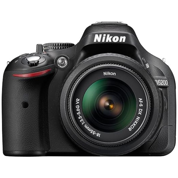 Nikon D5200 Fotocamera reflex digitale con kit obiettivo VR 18-55mm - nero (24.1MP) LCD da 3" (rinnovato)