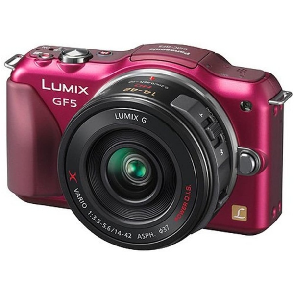 Panasonic DMC-GF5XEG-R Lumix Fotocamera Mirorless, X Lens Kit, 12 MP, Schermo da 3" Touch, Full HD, Obiettivo 14-42 mm, Rosso