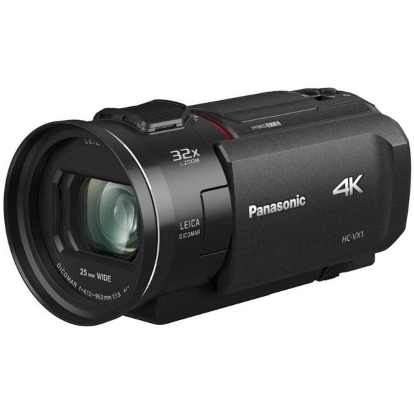 Panasonic HC-VX1EG-K Videocamera Compatta Ultra HD 4K, Grandangolo 25 mm, Zoom ottico 24x, 4K Cropping, Wi-Fi, Nero