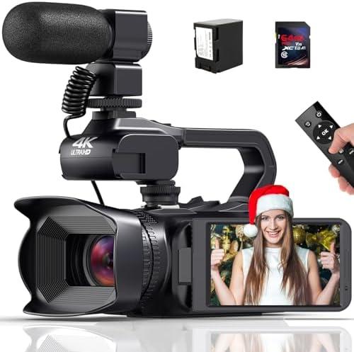 Te le immagini e i video. Inoltre, è possibile utilizzare questa videocamera come webcam collegandola al computer tramite cavo USB. Con la risoluzione ultra HD 4K e il microfono esterno, questa videocamera è l’ideale per registrazioni professionali e pe