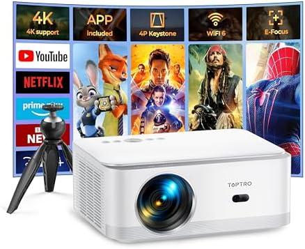 Ds per un’esperienza audio più immersiva.Inoltre, il proiettore portatile 4K TOPTRO X6 supporta la proiezione frontale, laterale, retroproiezione e soffitto, offrendo maggiore flessibilità nelle modalità di visualizzazione. Con una risoluzione nativa